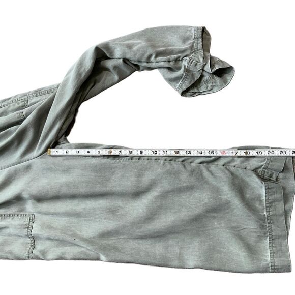 Old Navy Green Long Sleeve Button Front Elastic Waist Jumpsuit Size Small - Picture 7 of 16